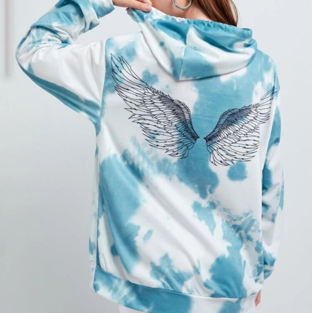Tie dye wings oversized hoodie